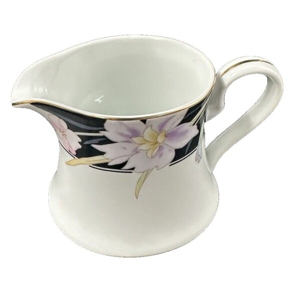 Mikasa Charisma Black Cream and Sugar Bowl with Lid Set Made in Japan L9050 - Picture 3 of 15